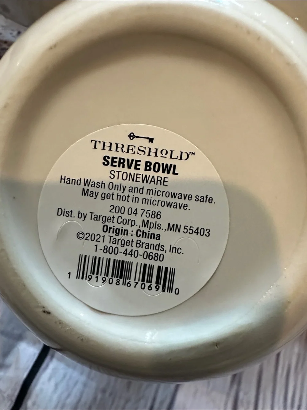 Threshold Cream Ceramic 3-Bowl Server with Gold Deer Accent